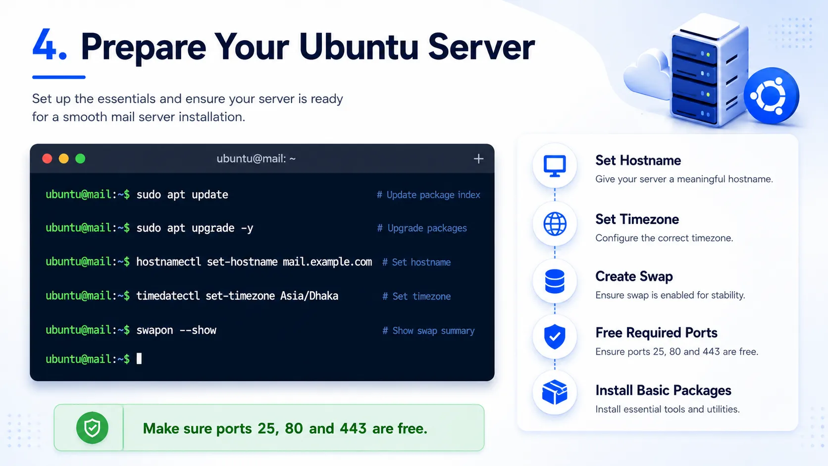 Preparing an Ubuntu server before installing Mailcow
